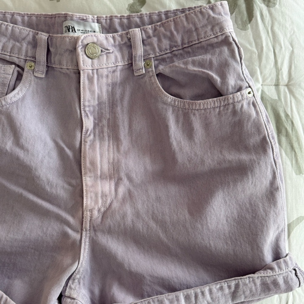 Zara Lavender Mom Shorts